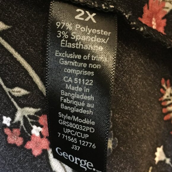 George Black Floral Tunic Top - Picture 11 of 16